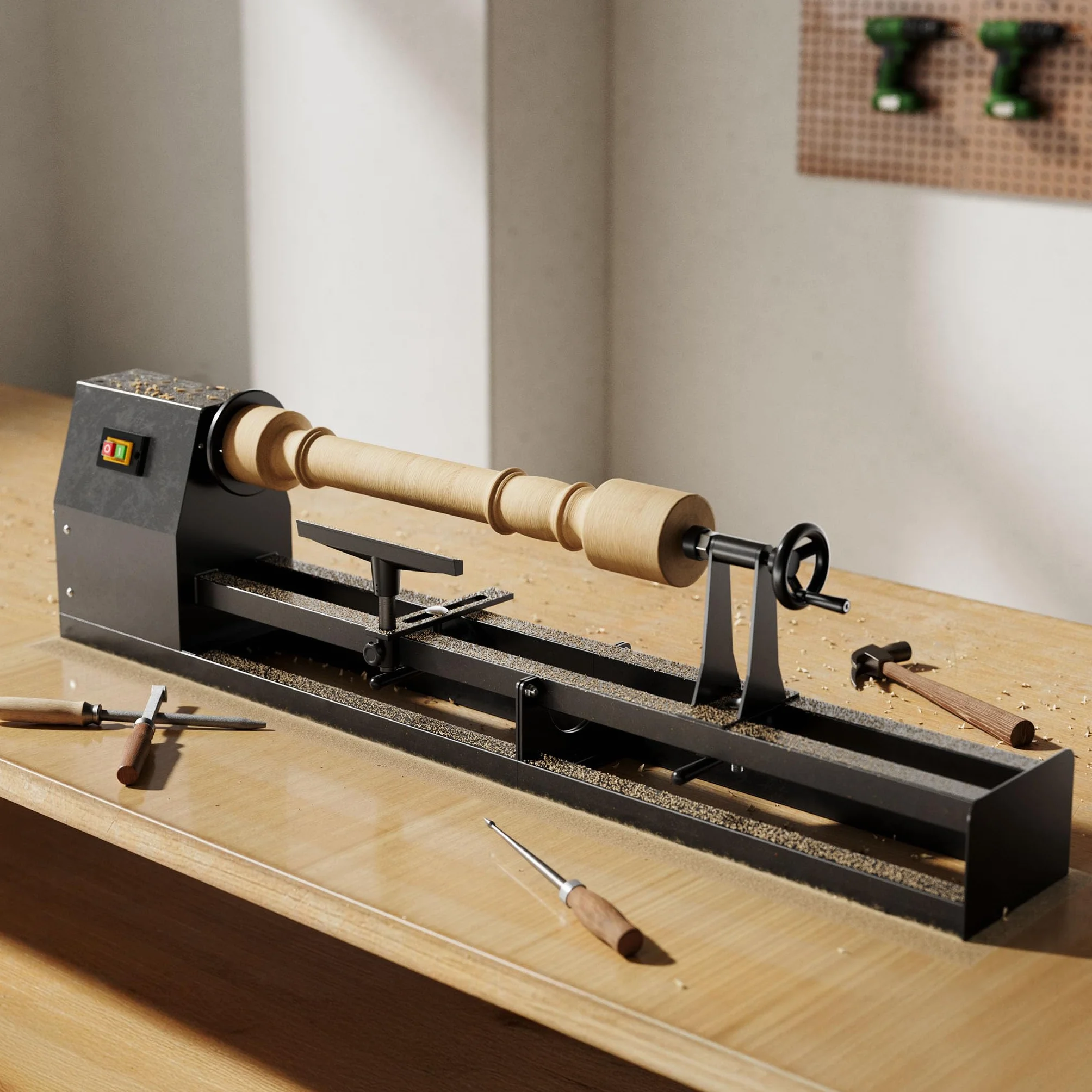Tornio per legno da 400 watt 1000 mm diametro 350 mm per tornitura legno