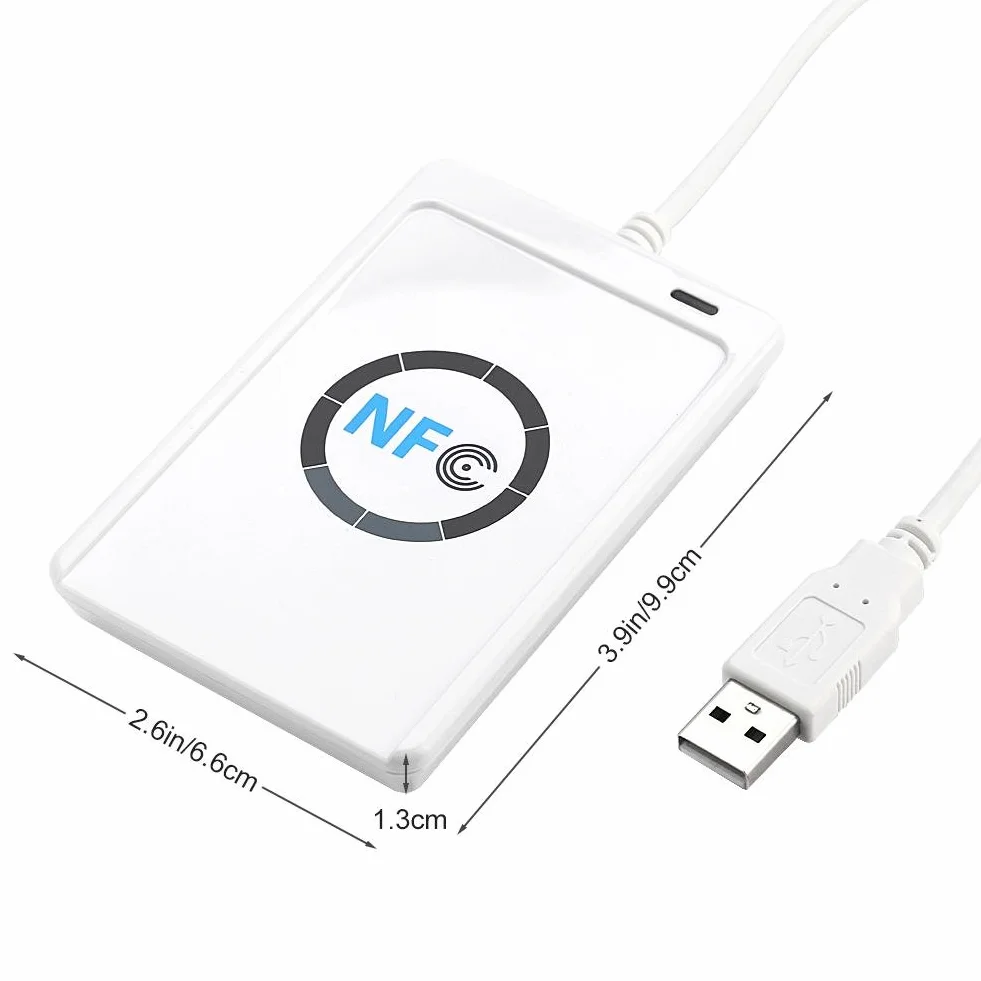 DEWIN Lettore NFC, ACR122U NFC Writer Lettore e Scrittore NFC Lettore Cie NFC RFID ACR122U ISO 14443A/b Software Gratuito in Bianco NFC Card Lettore Cie USB