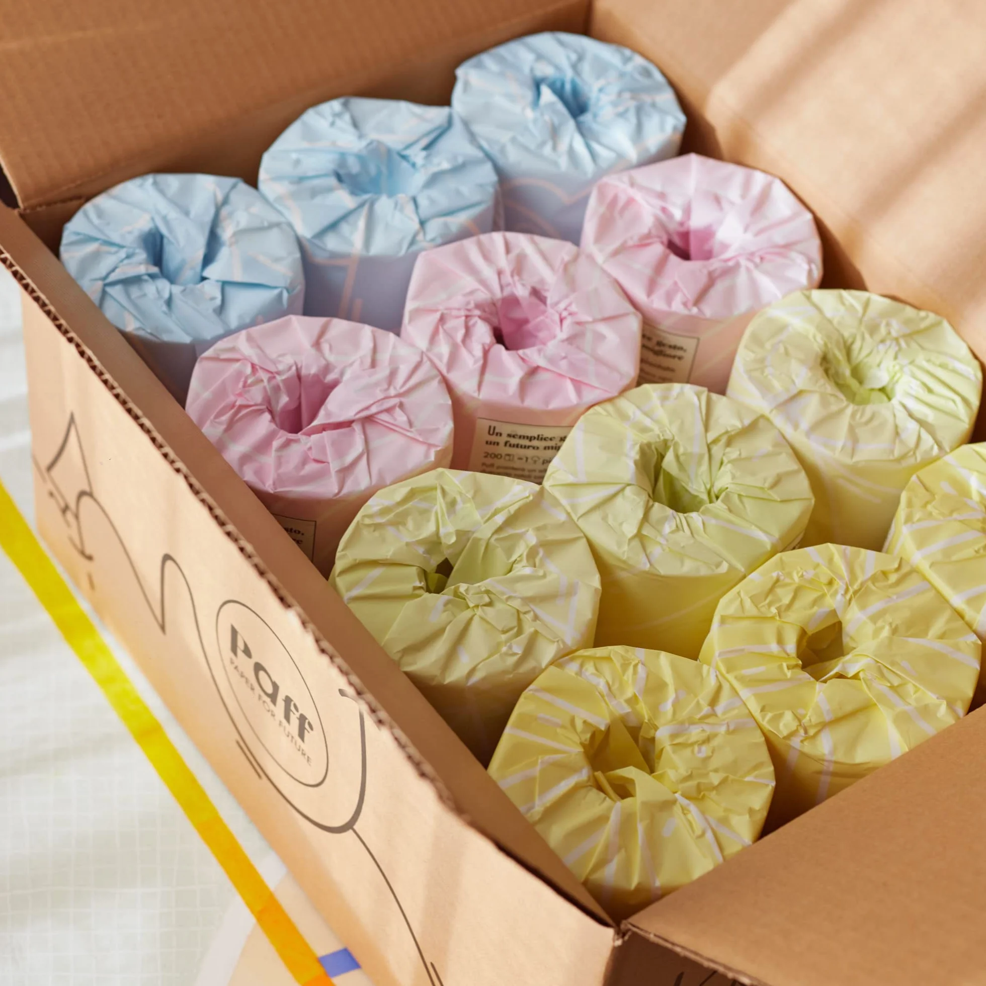 Carta igienica in cellulosa di bambù 3 veli 300 strappi 48 rotoli extra lunghi Zero plastica