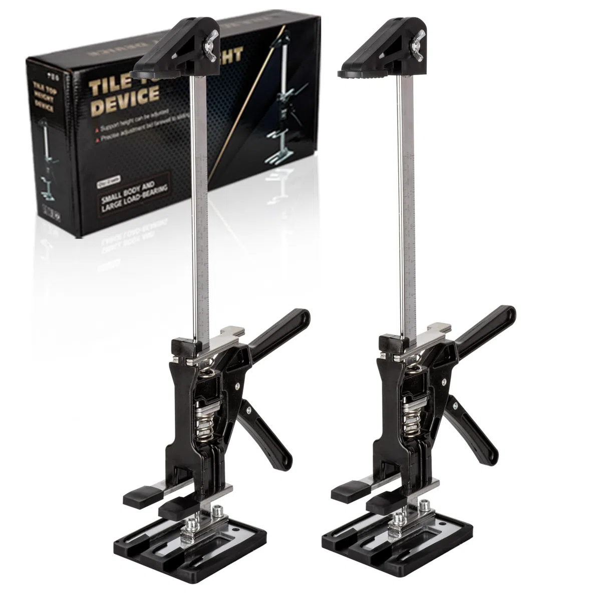 2 pezzi Sollevatore per Pannelli di Livellamento a Risparmio di Lavoro,400kg/880lbs,per Pavimenti, Porte, Installazione di Armadi, Sollevatori per Cartongesso, con Scala (39cm)