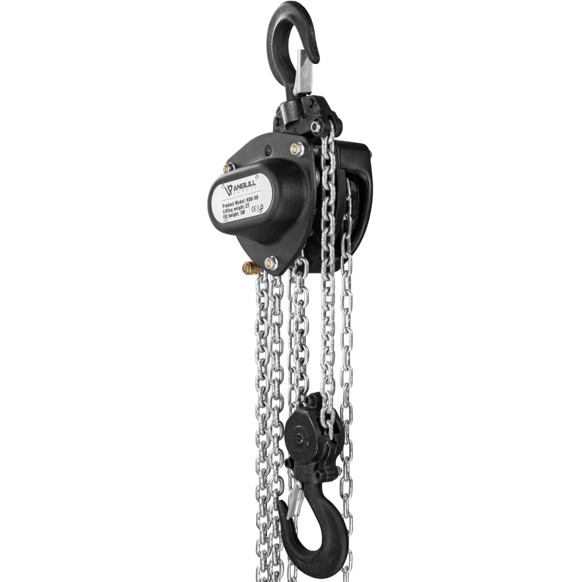 Anbull Paranco Manuale a Catena, 2T 5,8m, Carrucola Manuale 2000kg, Catena Completamente Zincata, Niente olio e niente ruggine, Paranco Manuale, Peso del prodotto 17,5Kg