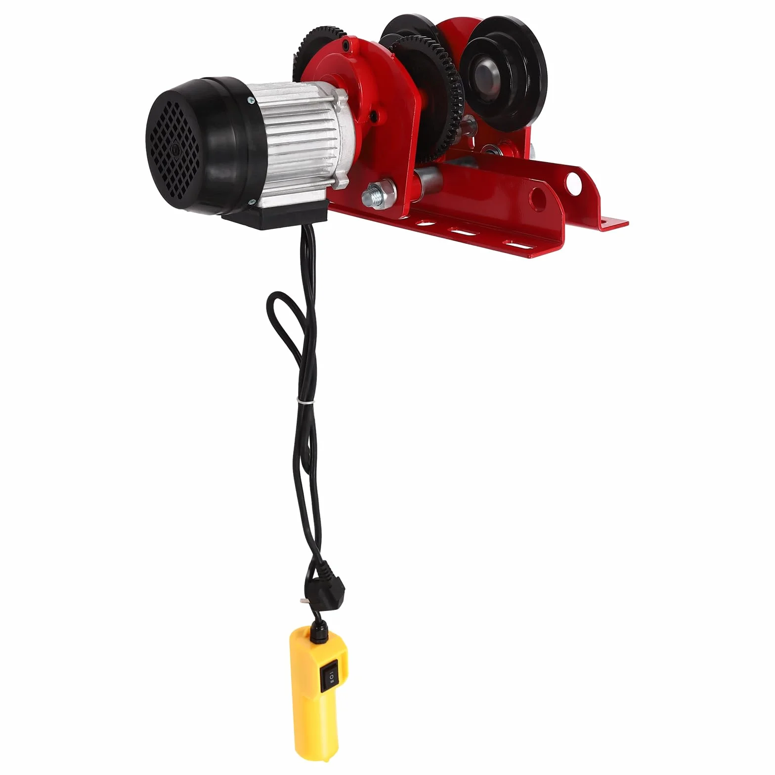 Mini-Argano Elettrico da 1T, Argano Elettrico con Cavo da 370W, Montacarichi, Carrello Gru, Argano Regolabile Larghezza: 68-120cm, Portata 1T (Senza Cavo Metallico)