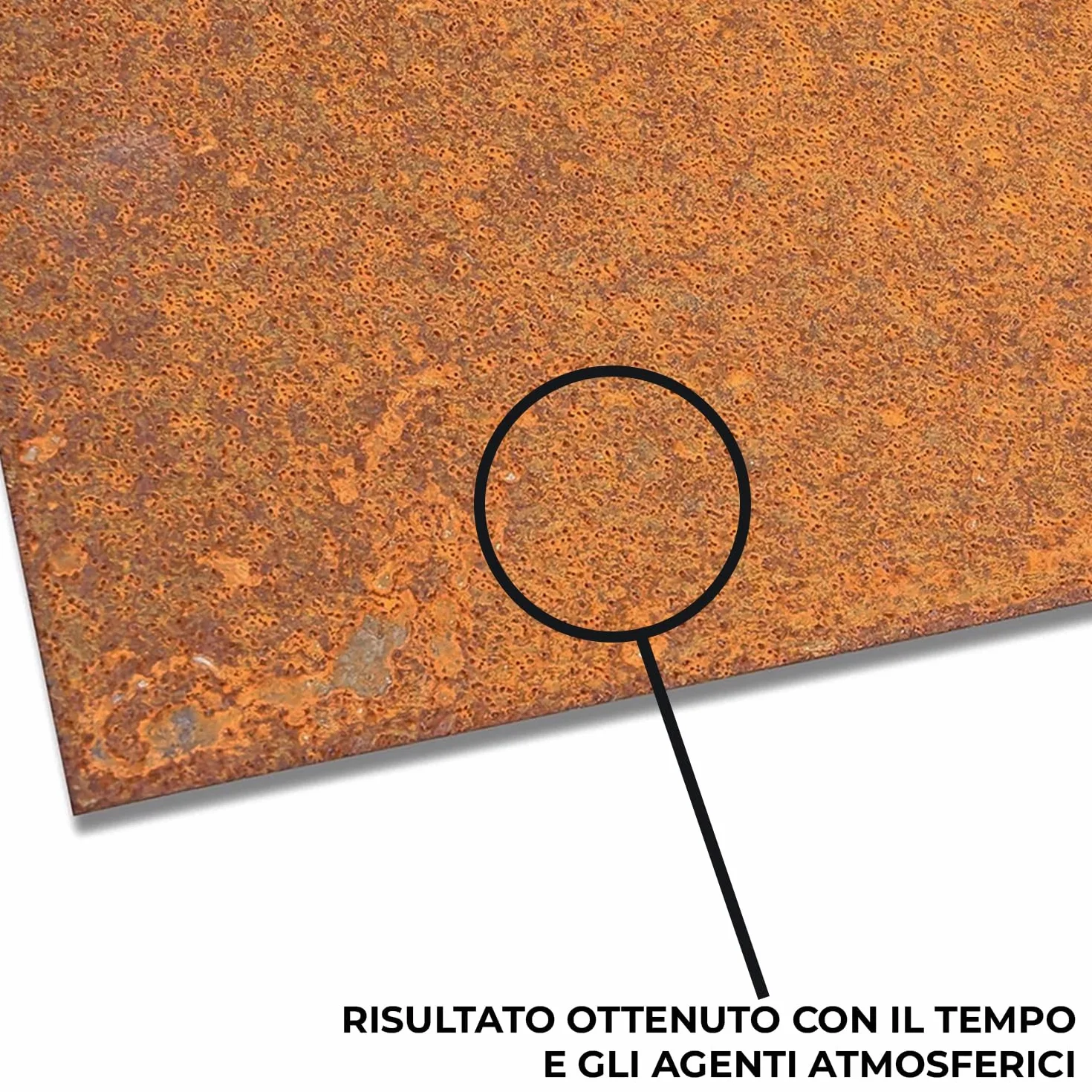 Lamiera in Corten per interno ed esterno alta qualità - Made in Italy - Spessore 3 mm - Misura 100x100 cm