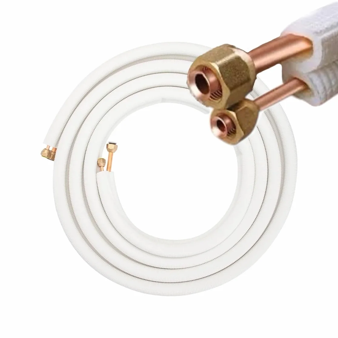 Kit tubi rame CARTELLATI per climatizzatore coppia 1/4 e 3/8 gas Refrigerante 5 mt + 5 mt
