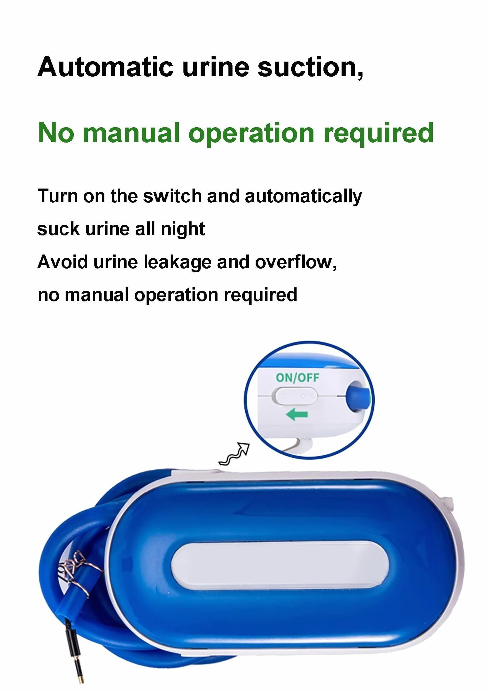 Orinatoio elettrico intelligente indossabile 2000 ml anti-perdite rilevamento rapido 0,5 secondi Donna