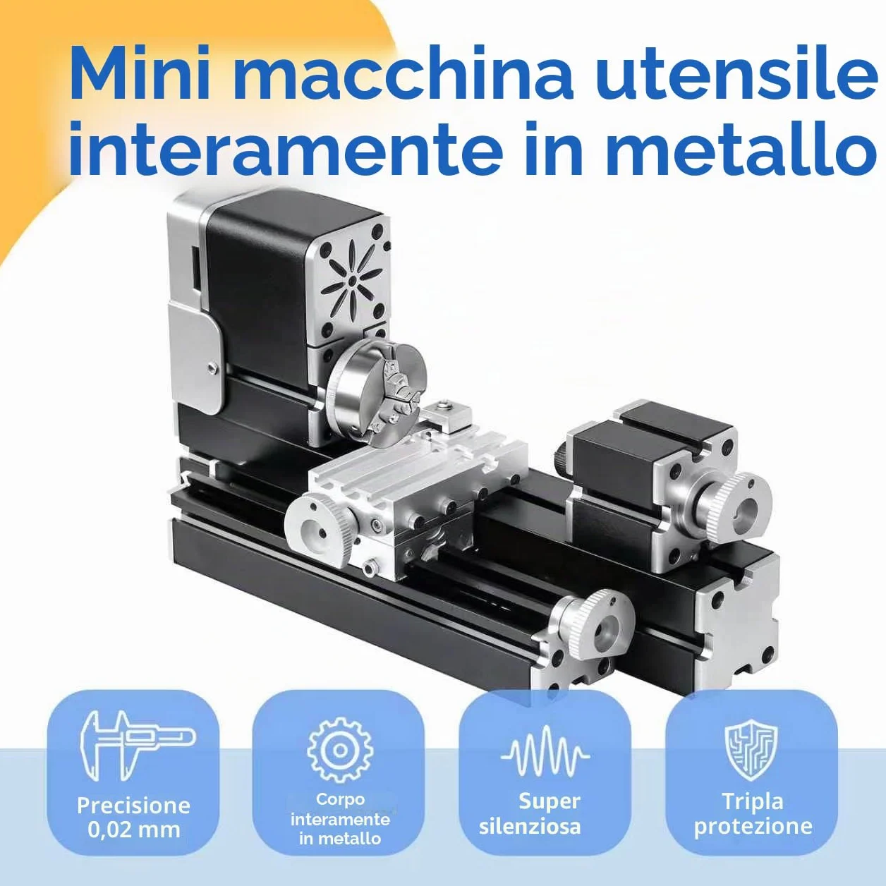 Tornio in miniatura interamente in metallo 36 W 20000 rpm Didactical Mini metallo Tornio Macchina per Hobbyist Lavorazione Del Legno Artigianato