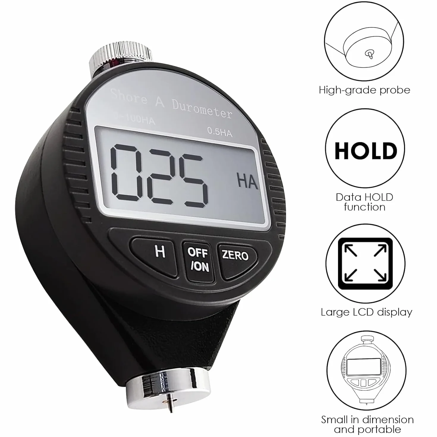 Digital 100HD A Durometro Shore Tester durezza gomma Display LCD misuratore
