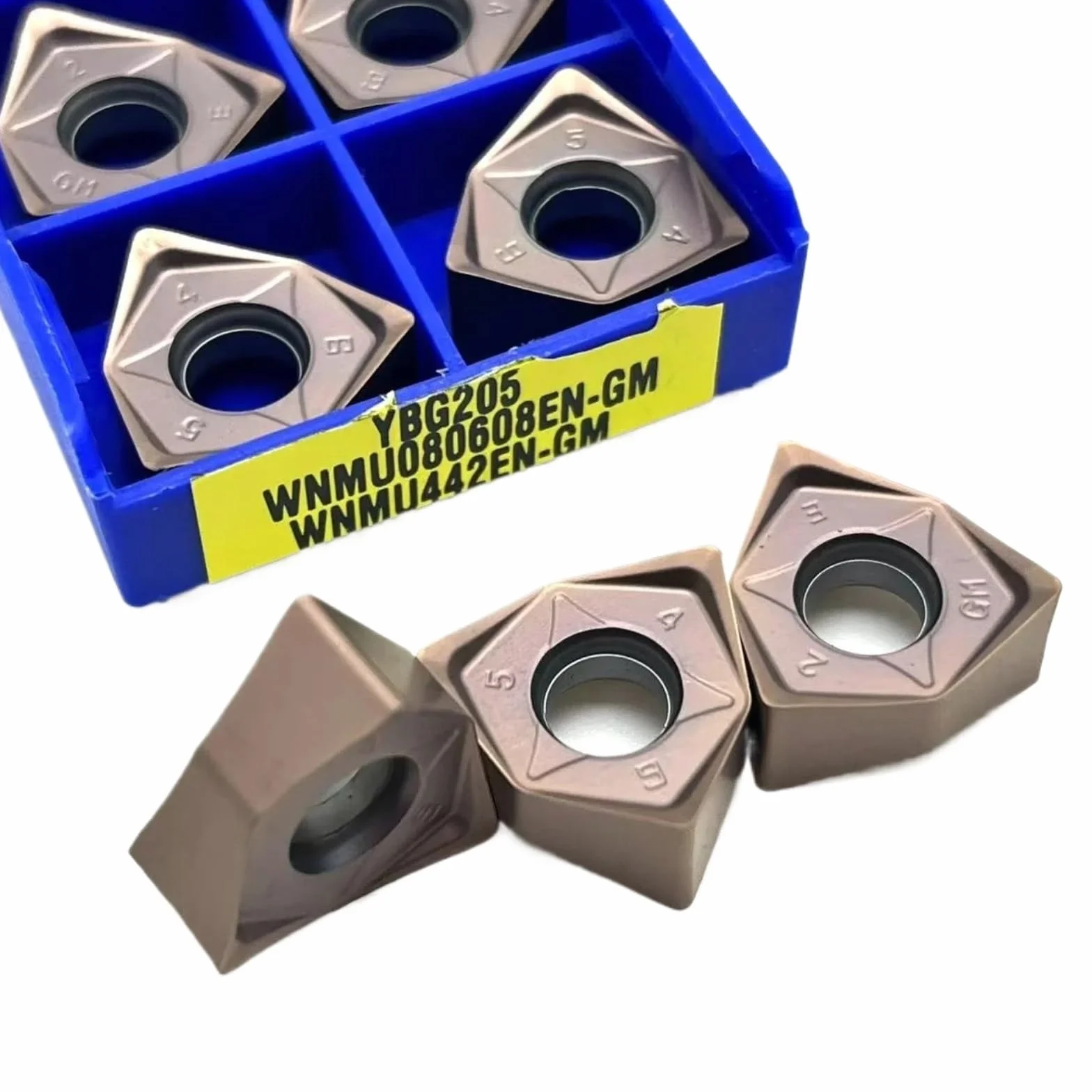 Inserti in metallo duro cementato WNMU080608 YBG205 YBG302 90 gradi 6 angoli Fresa a doppio lato Ghisa