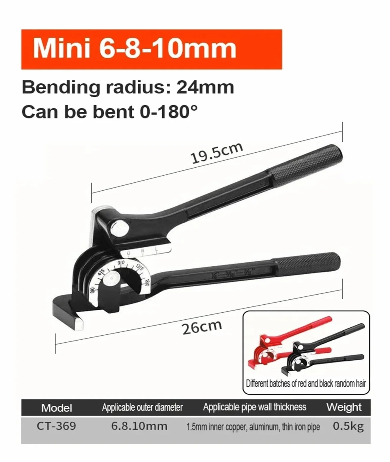 Piegatubi manuale per tubi 6-22 mm alluminio rame acciaio