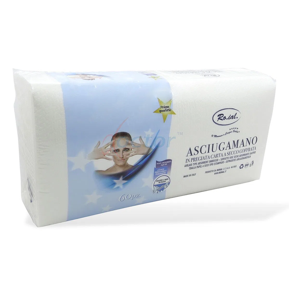 RO.IAL. ASCIUGAMANI DI CARTA RESISTENTI X18 CONFEZIONI DA 60PZ | USO PROFESSIONALE CARTONE INTERO