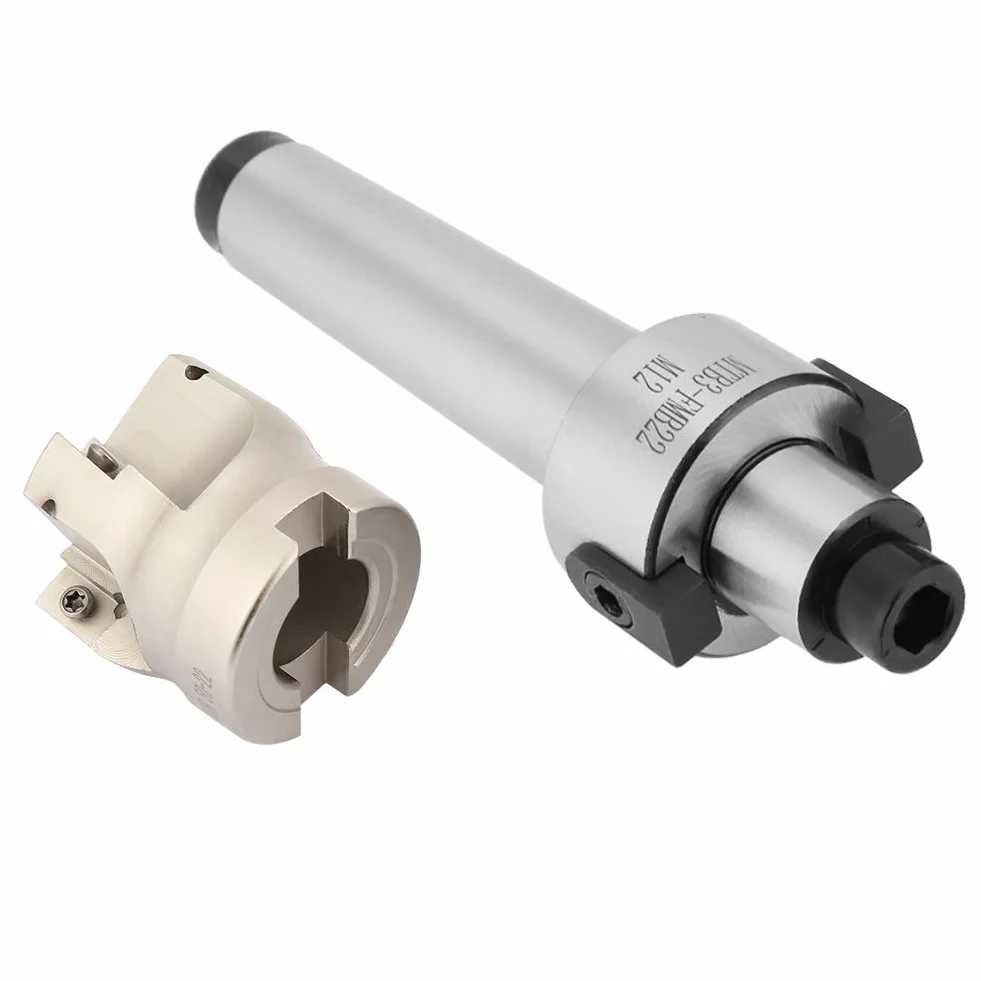 aqxreight MT3 FMB22 Fresa per Spianatura con Inserti in Metallo Duro Estensione Porta Fresa per Fresatura CNC, Taglio di Piastre in Acciaio e Metallo, 10 Inserti APMT1604 Inclusi