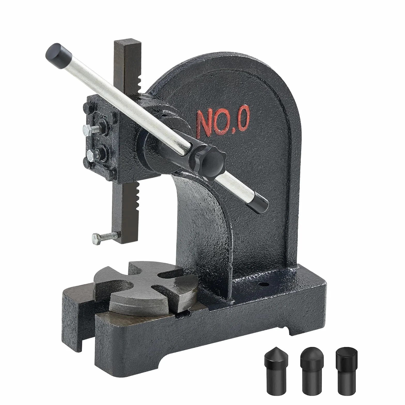 VEVOR Pressa a Perno Manuale 0,5t, Altezza Max 4,6", Ghisa, da Tavolo
