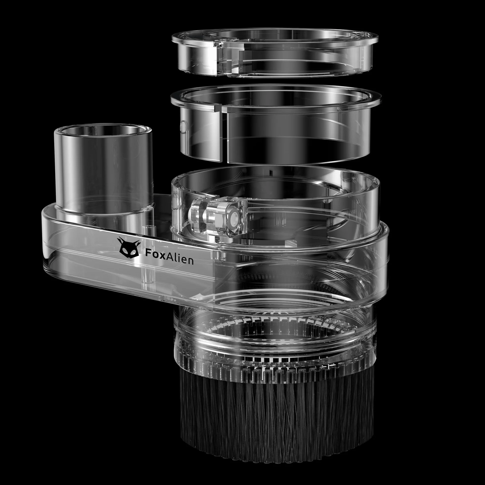 FoxAlien Diametro 69 mm Dust shoe per fresatrice CNC, Compatibile con motore a mandrino da 52 mm e fresa da 65 mm, diametro tubo flessibile 38 mm