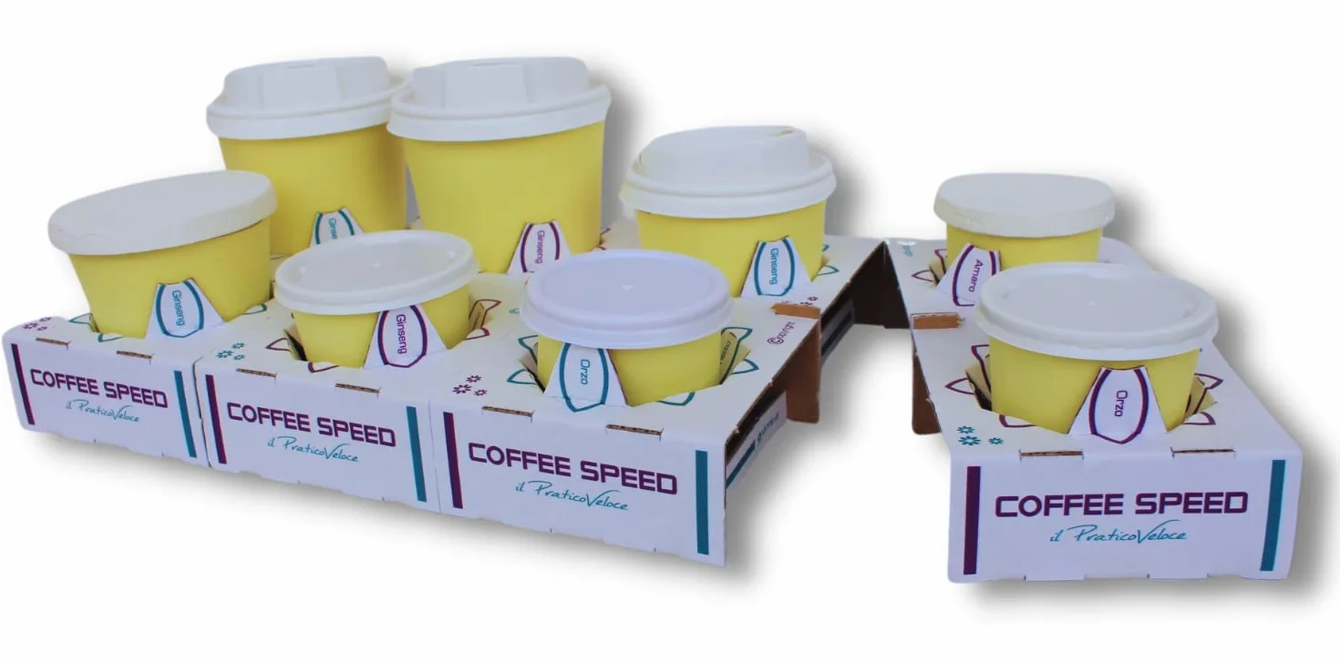 Coffeespeed il porta caffè trasportino da bar per cappuccini e caffè da asporto take away monouso