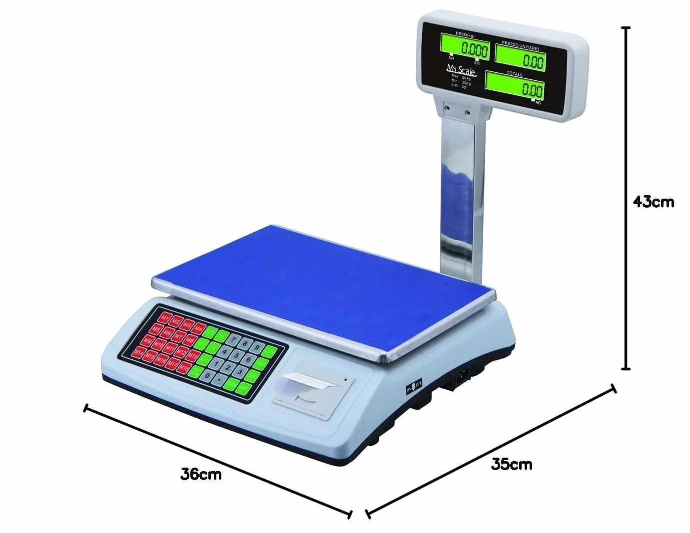 Bilancia Elettronica Digitale Commerciale 50 kg Precisione 1/3000 F.S.