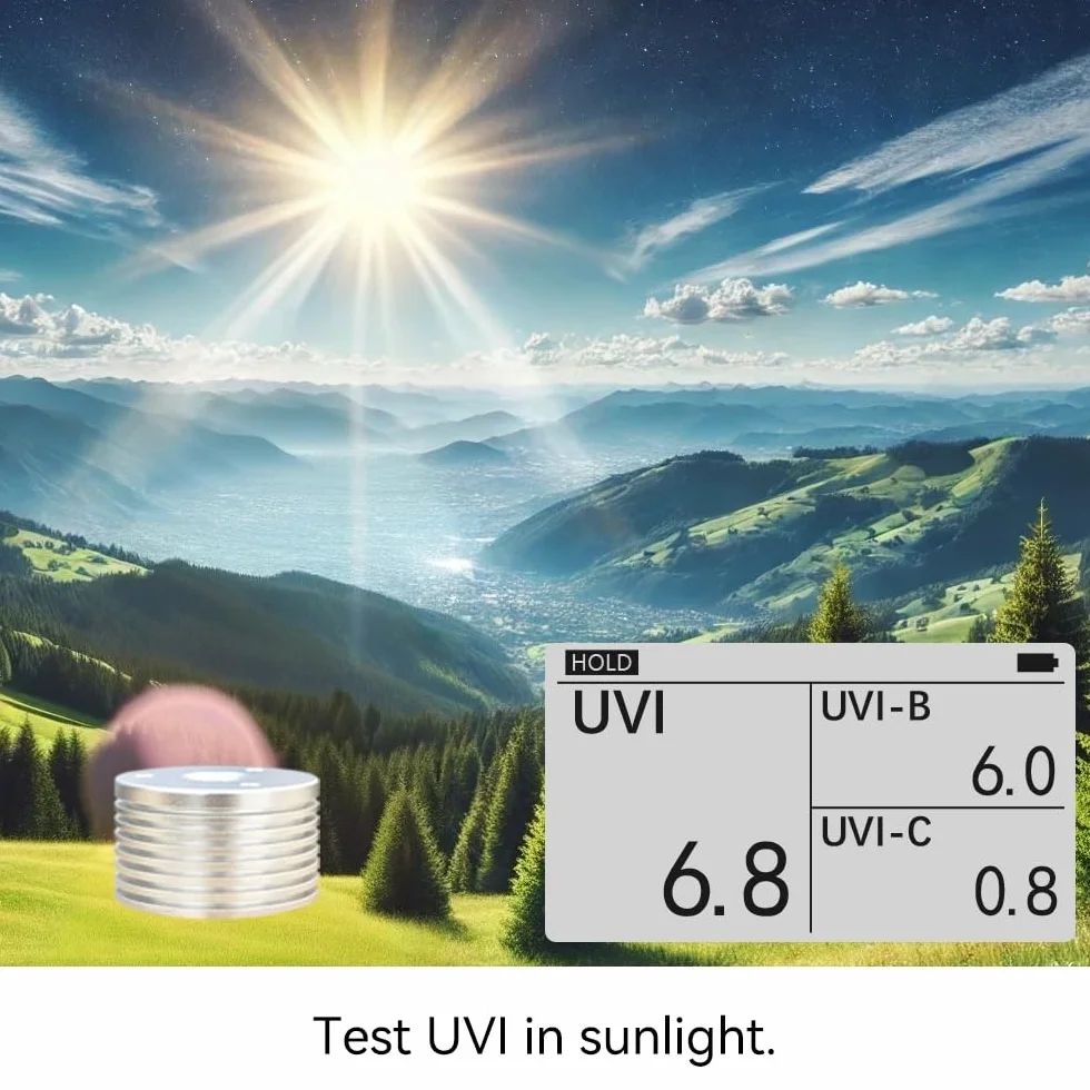 Misuratore di luce UV AH-UVCBA, indice UVB UVC UVA, intensità irradianza w/m²