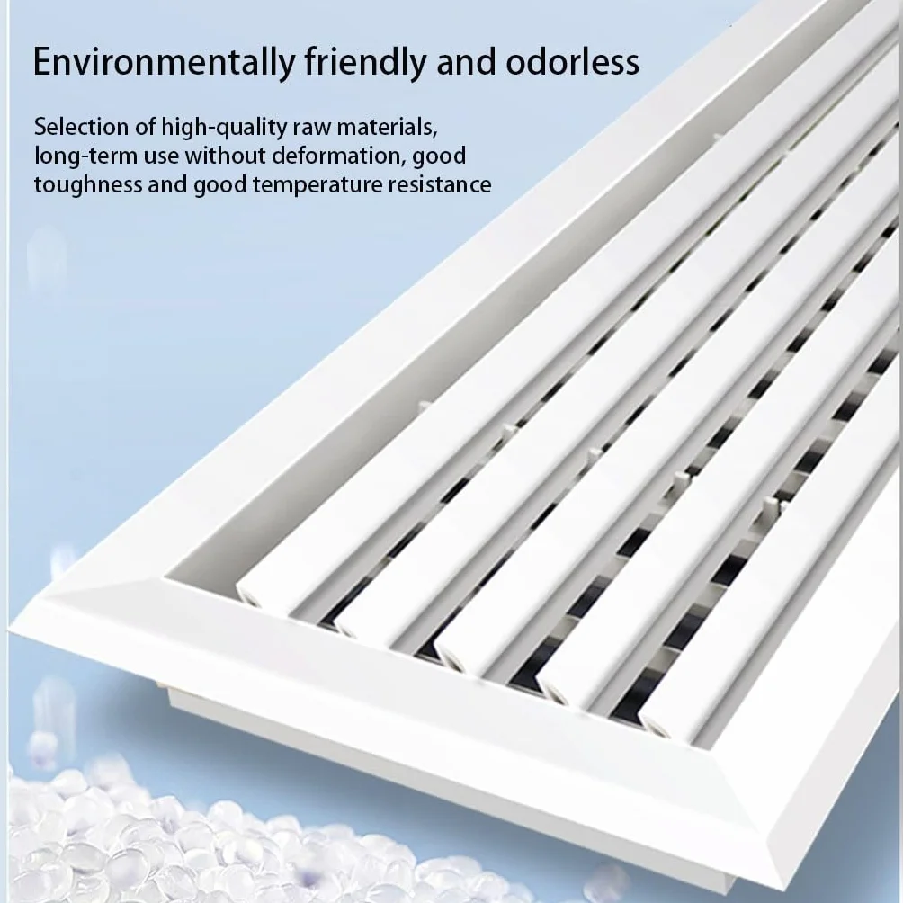 Griglia di Ventilazione Rettangolare 130 mm Bianca ABS 800x130mm