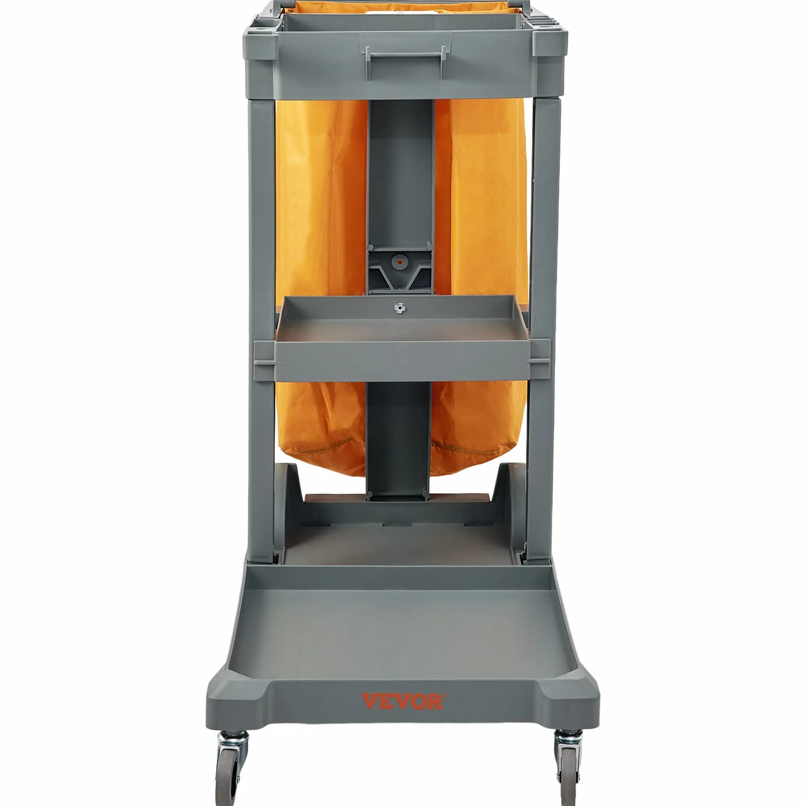 VEVOR Carrello Pulizia 3 Ripiani Sacco Raccolta Ruote PVC 90,7kg