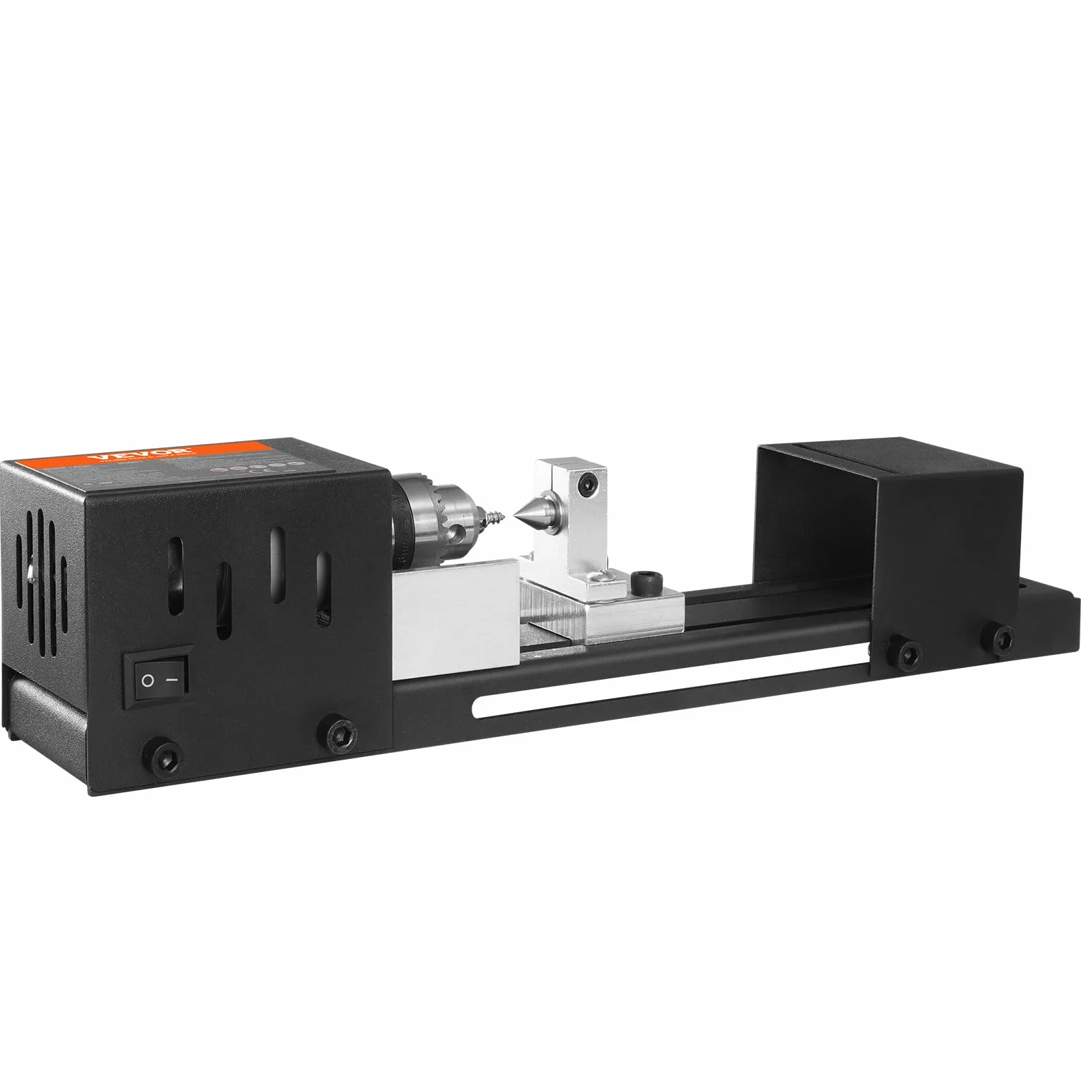 VEVOR Mini Tornio per Legno 96W Utensili Tornio Elettrico di Precisione 7 Velocità Regolabile 4220/5300/5650/6350/6660/7050/8450 giri/min Fresatrice Lavorazione del Legno Fai-da-Te Accessori Completi