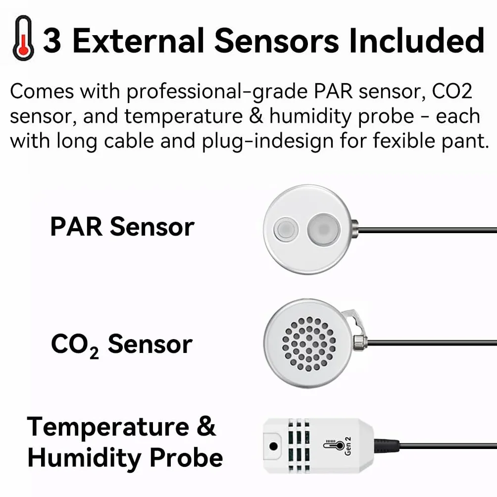 Misuratore PAR AH-200 con sensori di CO₂, temperatura e umidità - Registrazione USB per serre e coltivazione