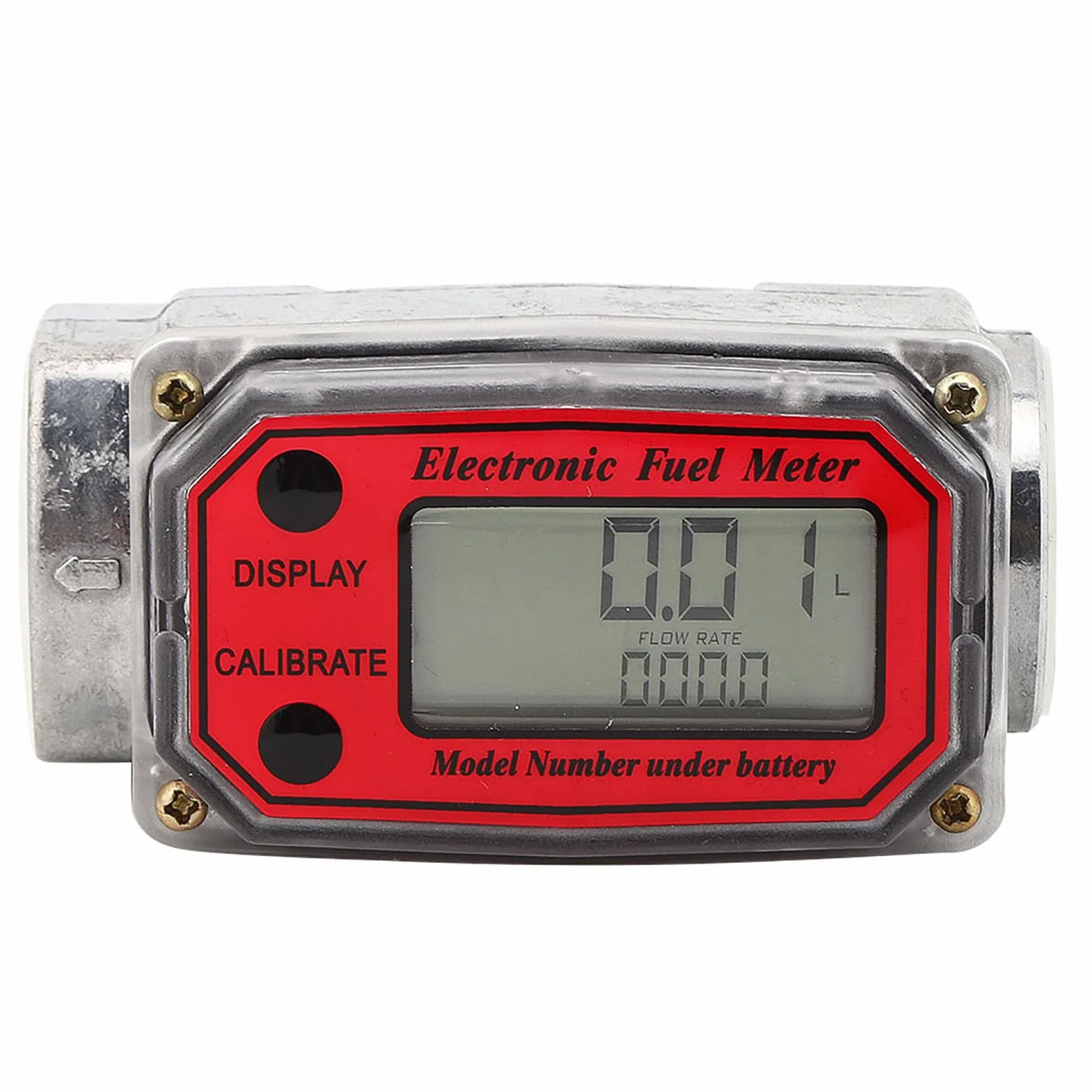 Misuratore di Portata Digitale Turbina Diesel 10‑200L 1" NPT -10°C~+60°C 20 Bar Benzina Cherosene Rosso
