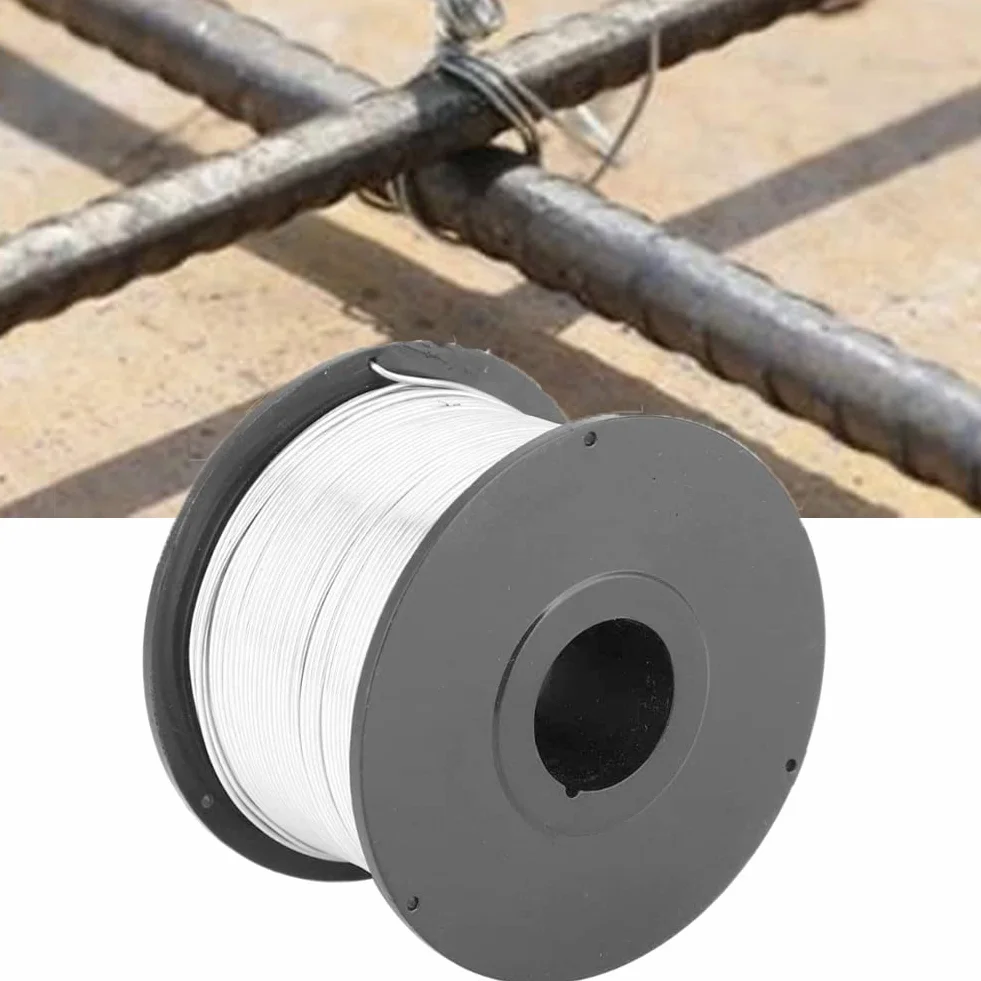 4 Rotolo di Filo di Acciaio Tondo, 110 m 0,8 mm di Bobina di Filo di Legatura per Tondo per Cemento Armato, Bobina di Filo per Tiranti per Tondo per Cemento Armato, per Legatrice Automatica di Barre