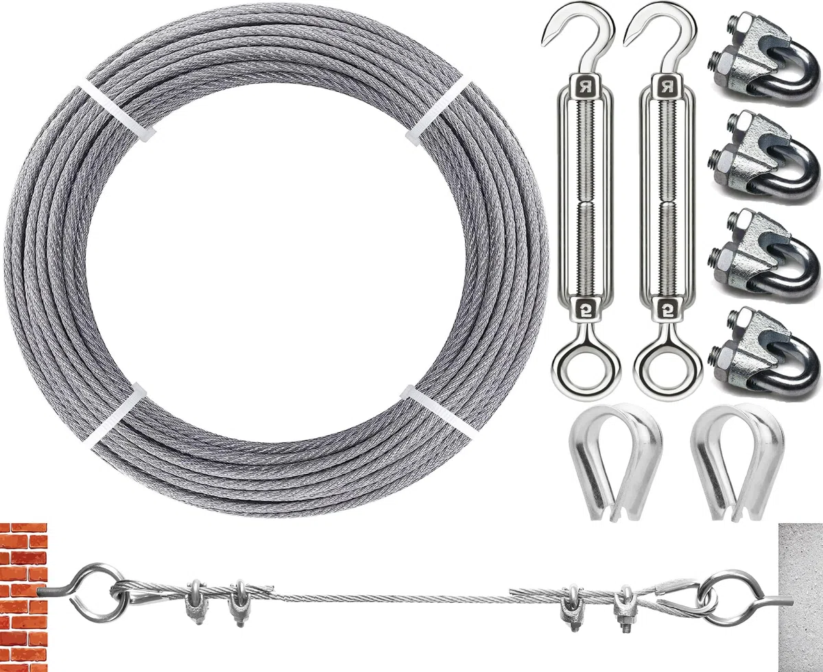 3 mm corda metallica in acciaio zincato/filo da giardino/filo metallico/filo per quadro/specchio appeso filo, resistente fune
