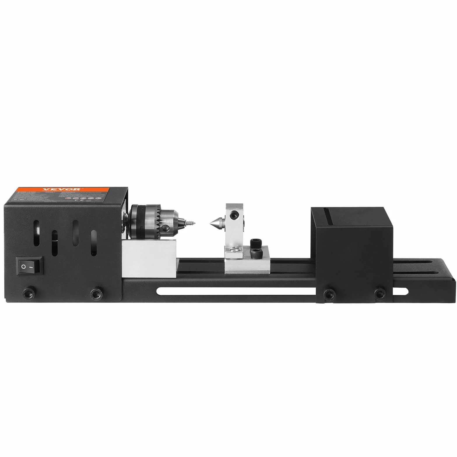 VEVOR Mini Tornio per Legno 96W Utensili Tornio Elettrico di Precisione 7 Velocità Regolabile 4220/5300/5650/6350/6660/7050/8450 giri/min Fresatrice Lavorazione del Legno Fai-da-Te Accessori Completi