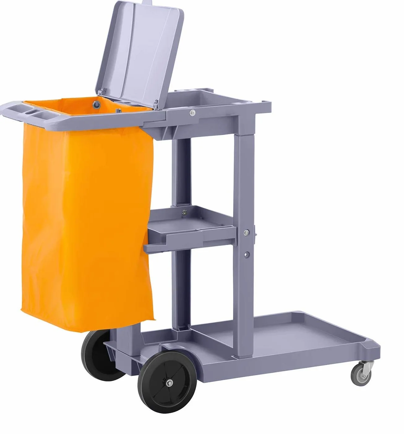 Carrello di pulizia professionale plastica 3 vassoi 100 lt 120 x 52 x 96 cm