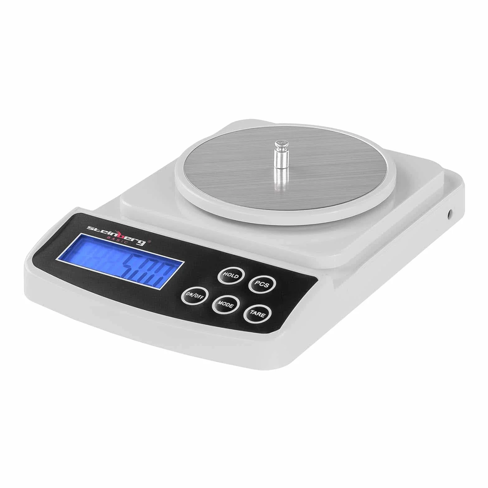 Steinberg Systems SBS-LW-500/10 WS Bilancia Di Precisione Digitale (500 g / 0,01 g, Display LCD, 5 Unitá di Misura, Scala Professionale, Ideale Per Cucina e Laboratorio)