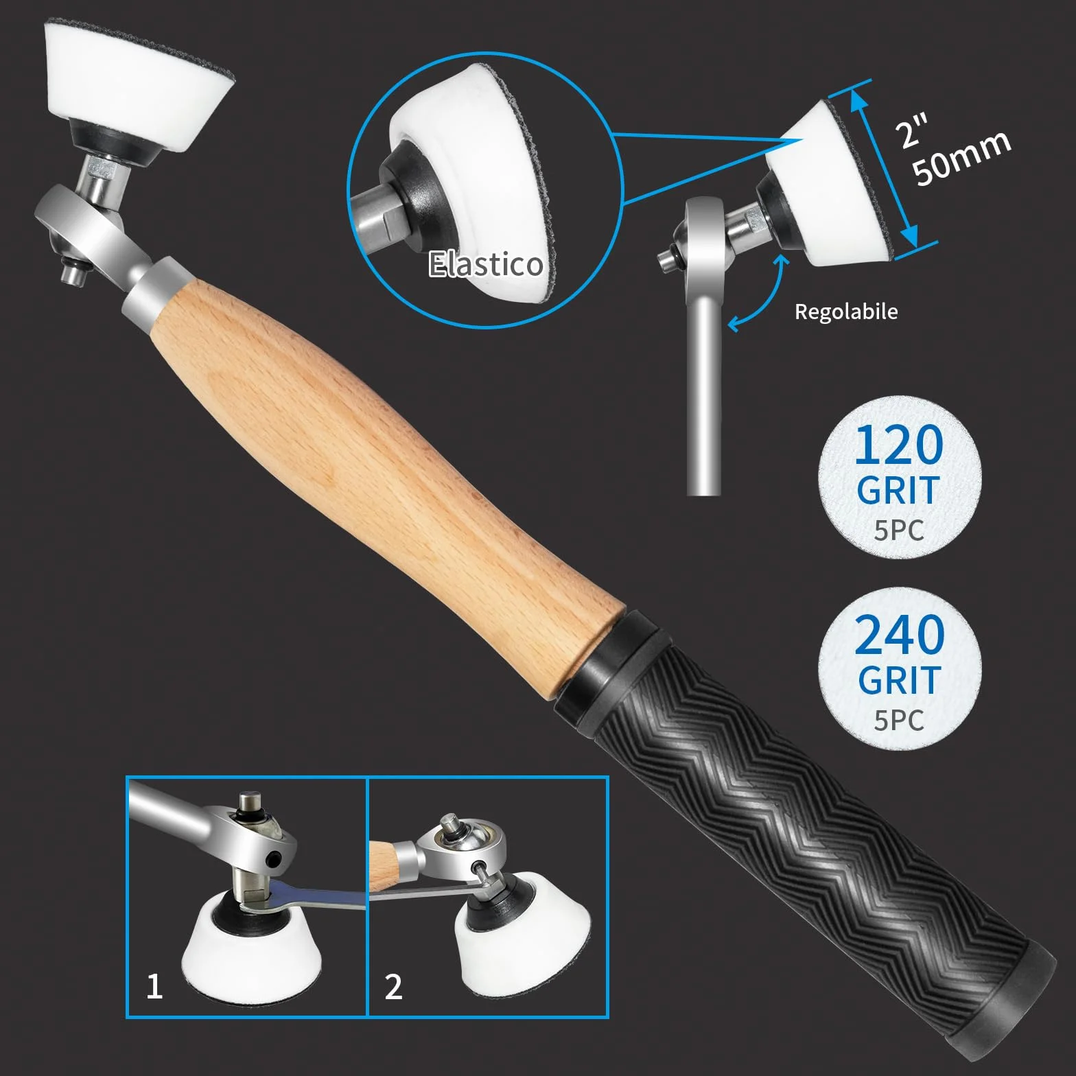 Set di strumenti per tornitura per tornio in legno con punta in carburo con levigatrice a ciotola, tornio Rougher e Finisher a collo di cigno strumenti per scavare con 4 inserti in carburo