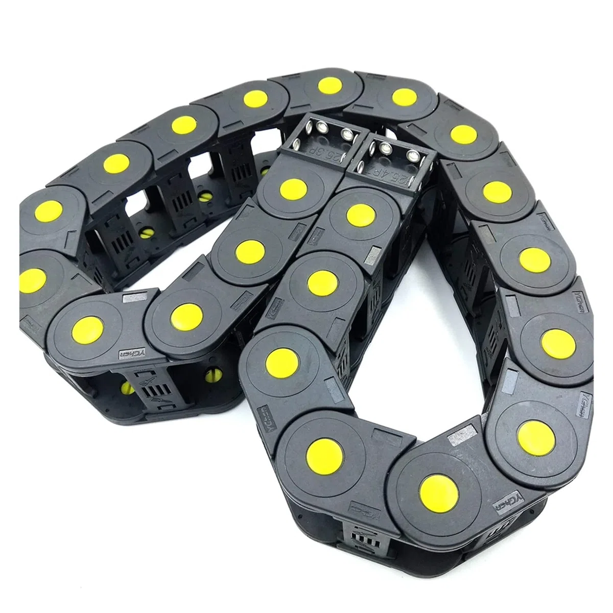 Cavo della catena di trascinamento Portacavo portacavi serie 25 da 1 metro Trascina X Ponte a catena aperto su entrambi i lati Parti di trasmissione Cavo di traino(R75,25x25 mm)