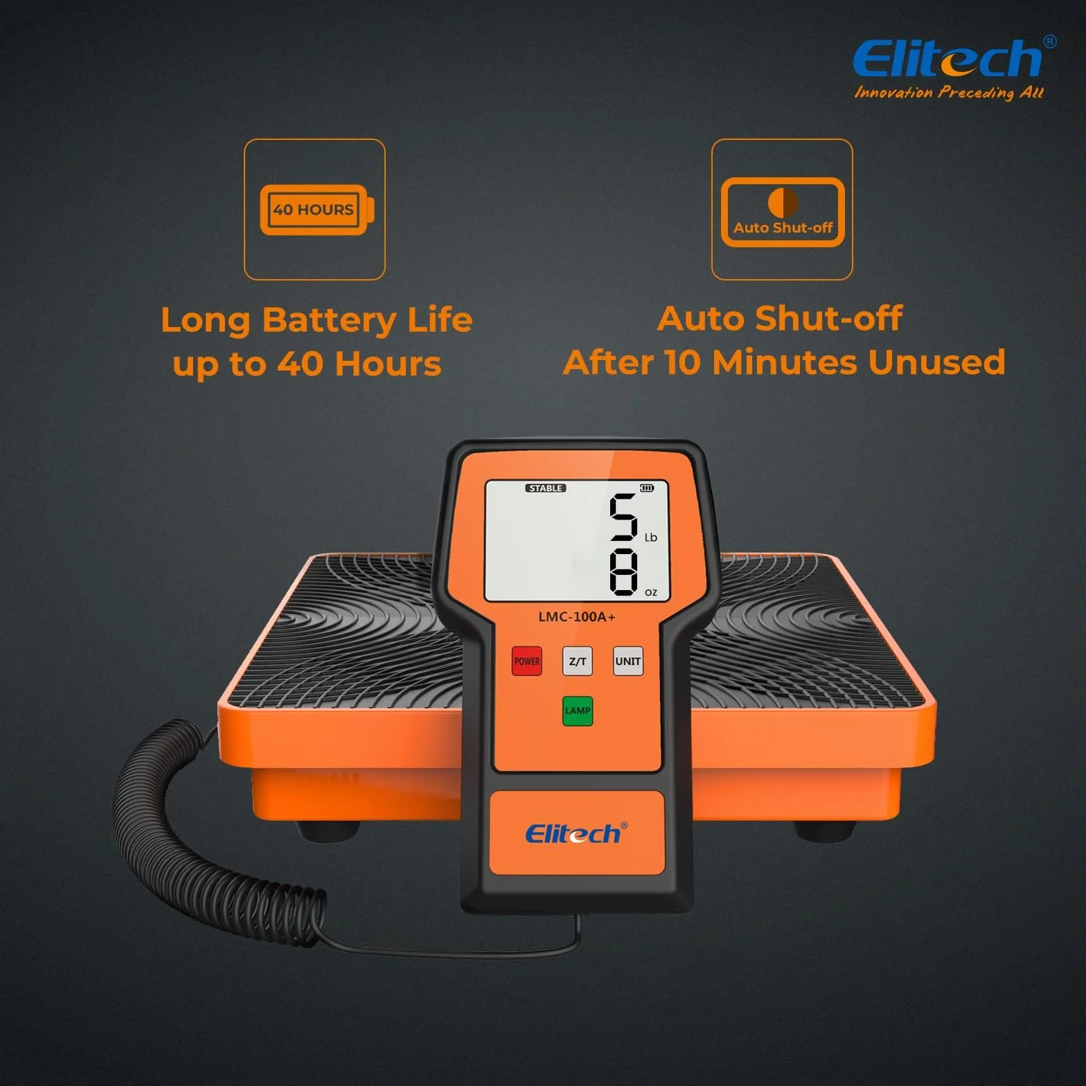 Elitech LMC-100A+ Bilancia per Refrigerante 100kg Elettronica Carica Freon KG LB OZ HVAC