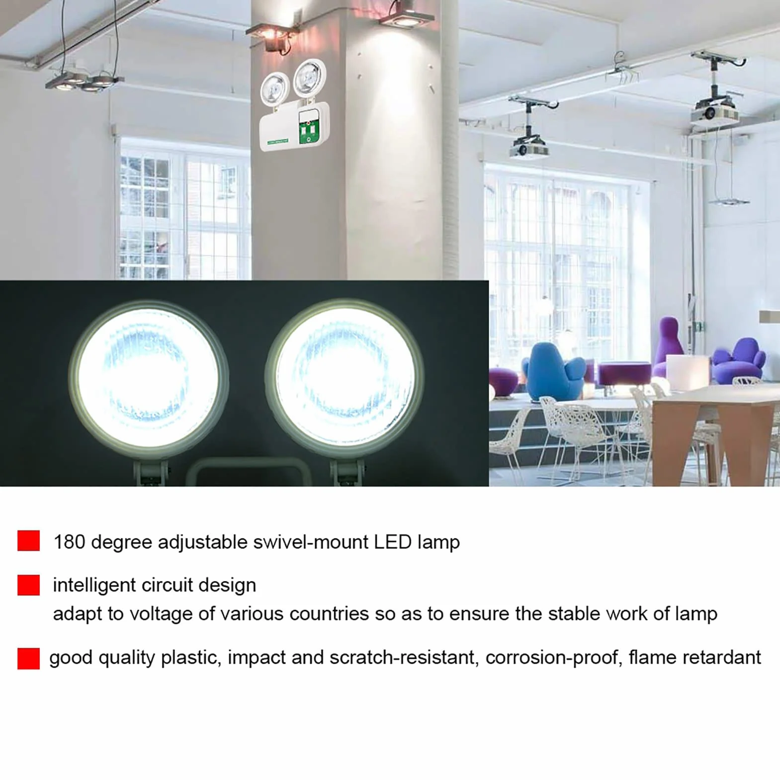 Luce di Emergenza LED Mancanza di Corrente, Illuminazione di Sicurezza Illuminazione di Emergenza Illuminazione Scale Luce di Orientamento Uscita di Emergenza Luce Via