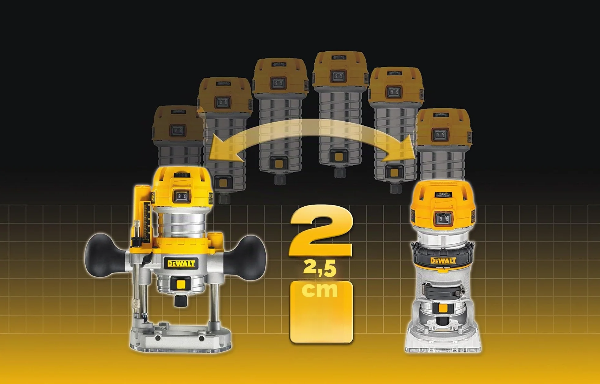 DEWALT elettrofresatrice 900W fresa 36mm elettronica, D26204K-QS