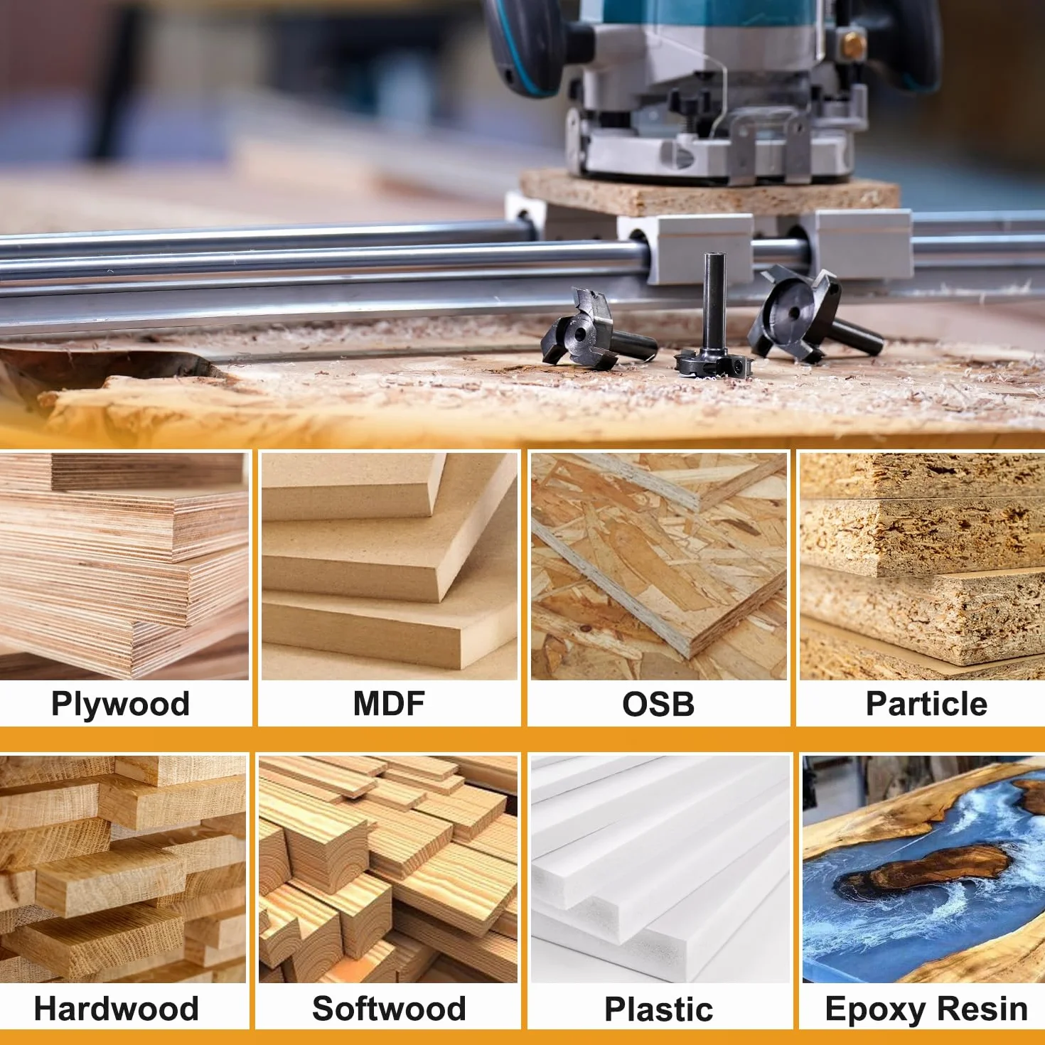 SpeTool Fresa per Spianare Fresa per Legno Diametro Gambo 12 mm Diametro di Taglio 45 mm Fresa a Spianare 2+2 Inserti in Carburo di Tungsteno Fresatrice Verticale Legno con Rivestimento ATS Fresa CNC