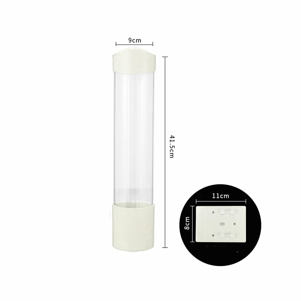 Dispenser bicchieri usa e getta in plastica, antipolvere per ufficio casa (nero)