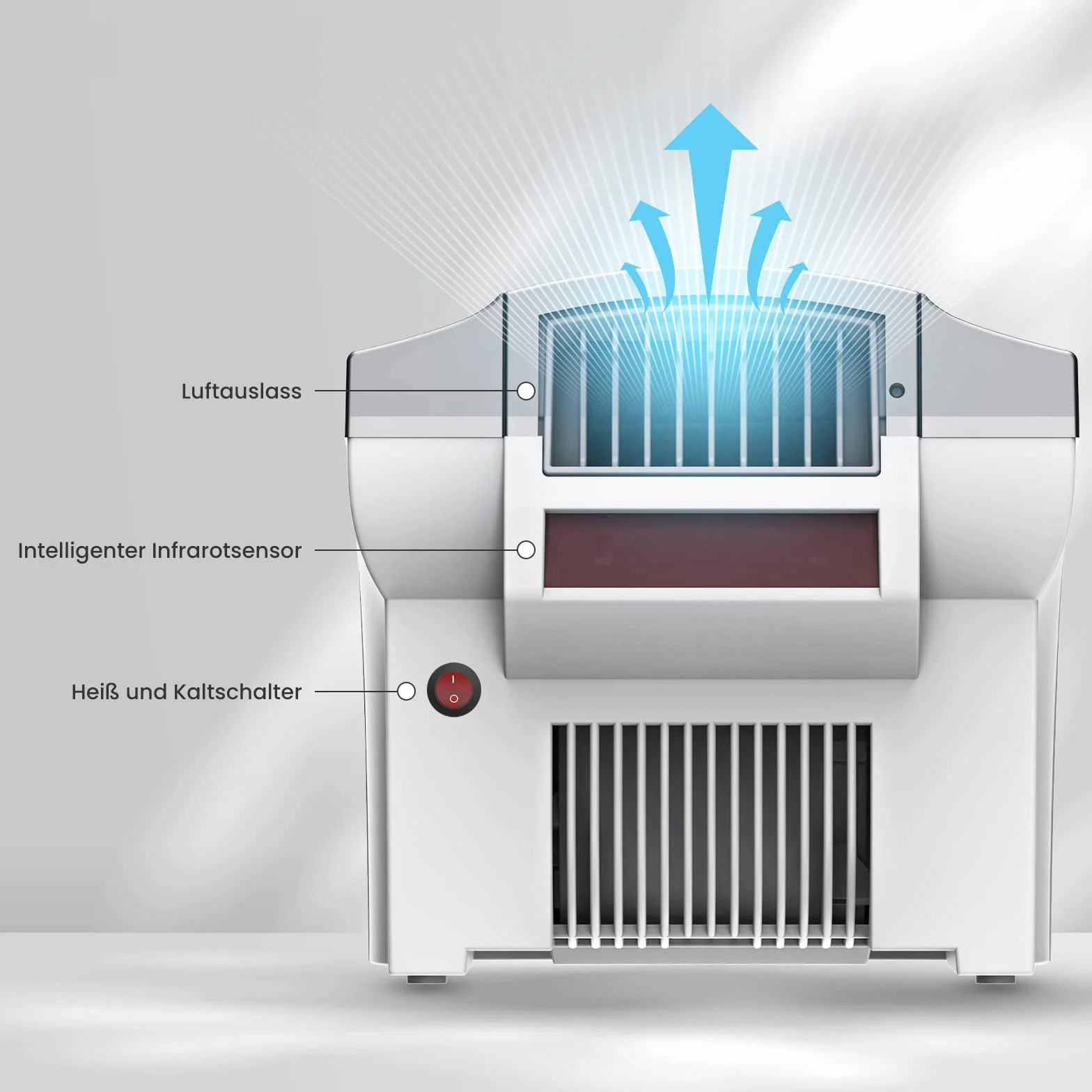Asciugamani Automatico Elettrico da Parete con Sensore Fotocellula, 220-240V, 40 dB, Coperchio ABS