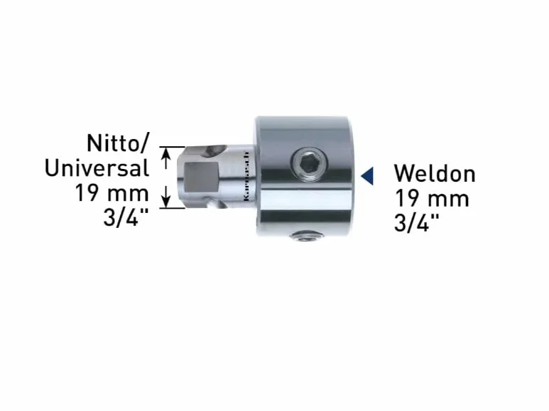Karnasch 201314 Hard-Line 40 Adattatore con foro 7,98 mm, Nitto/Universale 19 mm - Weldon 19 mm, confezione da 1