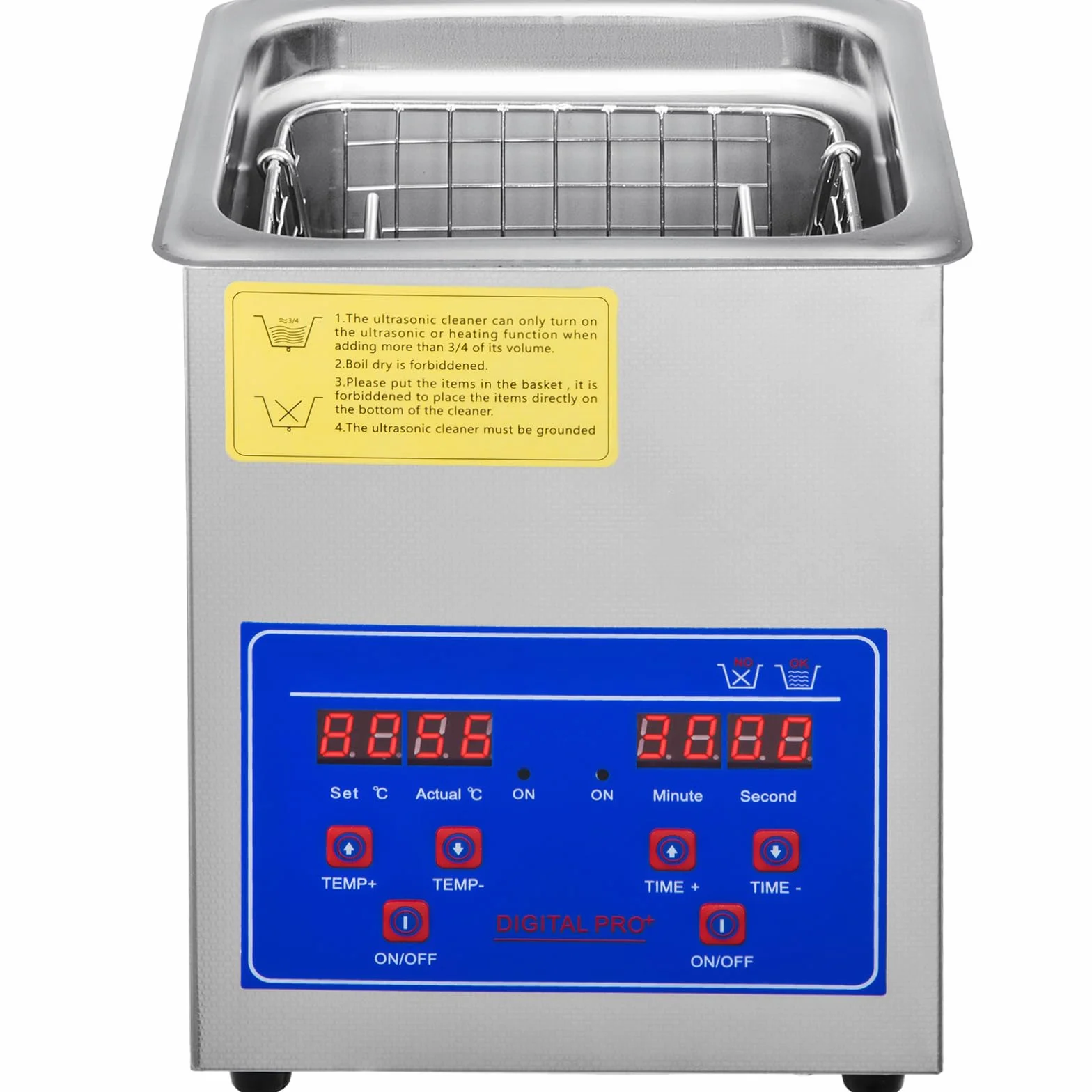 VEVOR Pulitore ad Ultrasuoni 2L Lavatrice ad Ultrasuoni Professionale in Acciaio Inossidabile Multifunzione con Timer Digitale di Riscaldamento per Occhiali Orologi Gioielli Laboratorio