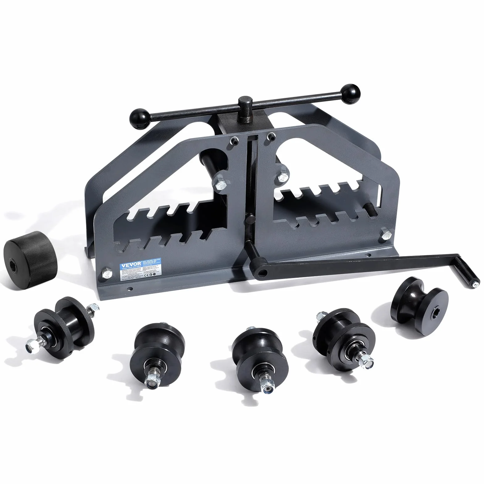 VEVOR Piegatubi a Rulli per Tubi 38,1 mm Manuale con 6 Matrici, Utensile per Piegare Tubi in Rame e Alluminio 360°