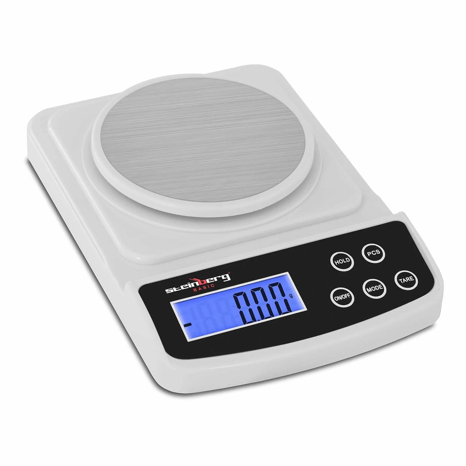 Steinberg Systems SBS-LW-500/10 WS Bilancia Di Precisione Digitale (500 g / 0,01 g, Display LCD, 5 Unitá di Misura, Scala Professionale, Ideale Per Cucina e Laboratorio)