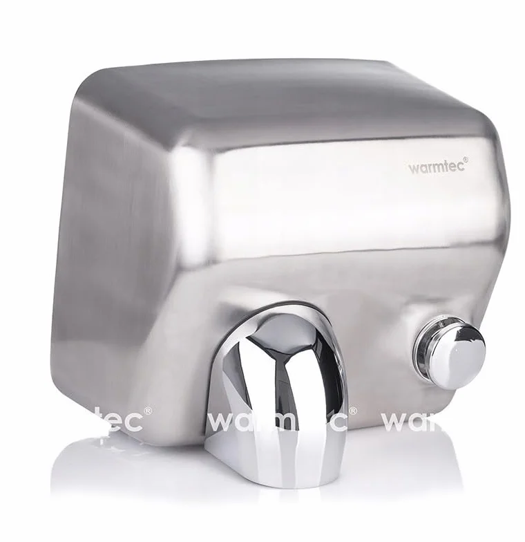 WARMTEC Asciugamani Elettrico 2500W Asciugatura Rapida 15s Acciaio Inox Argento