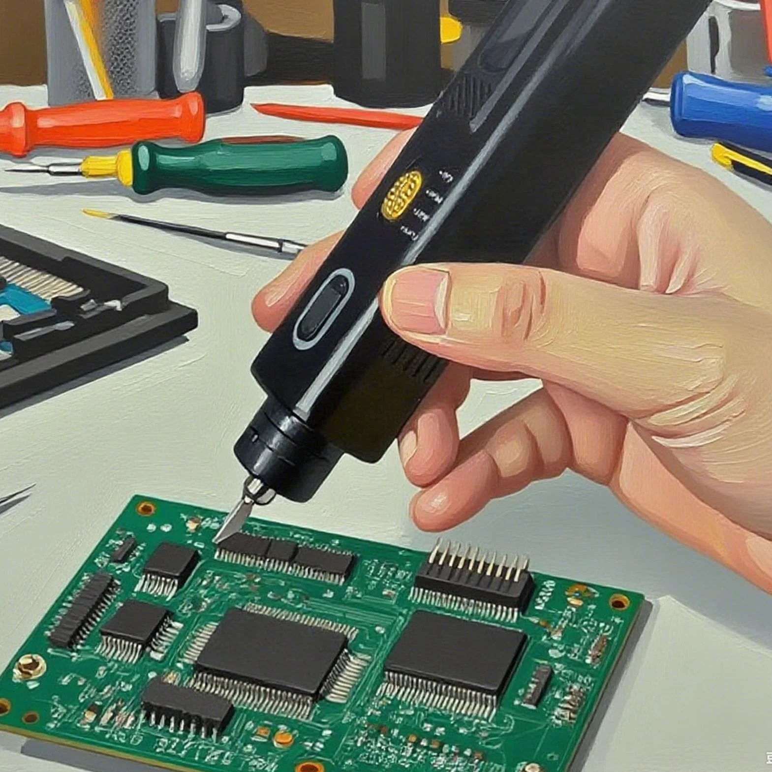 SIXRUN Ultrasuono Taglierino, 40kHz Multifunzione Dispositivo di Taglio Manuale Strumento di Taglio di Precisione con Display OLED 50 Lame per Stampa 3D Artigianato Legno (Spina europea)