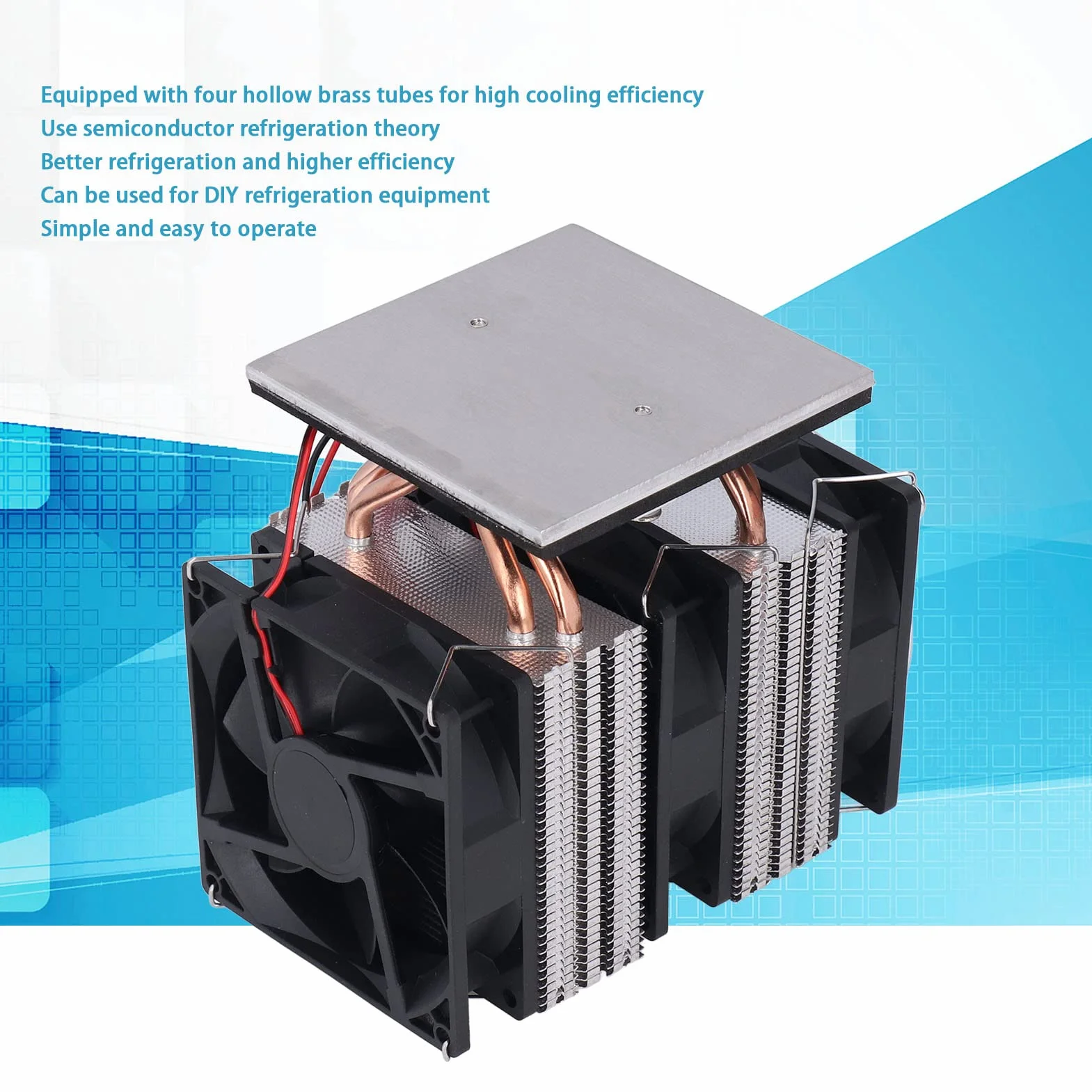 Sistema di Refrigerazione a Semiconduttore 12V 120W con Tubi in Ottone per Raffreddamento
