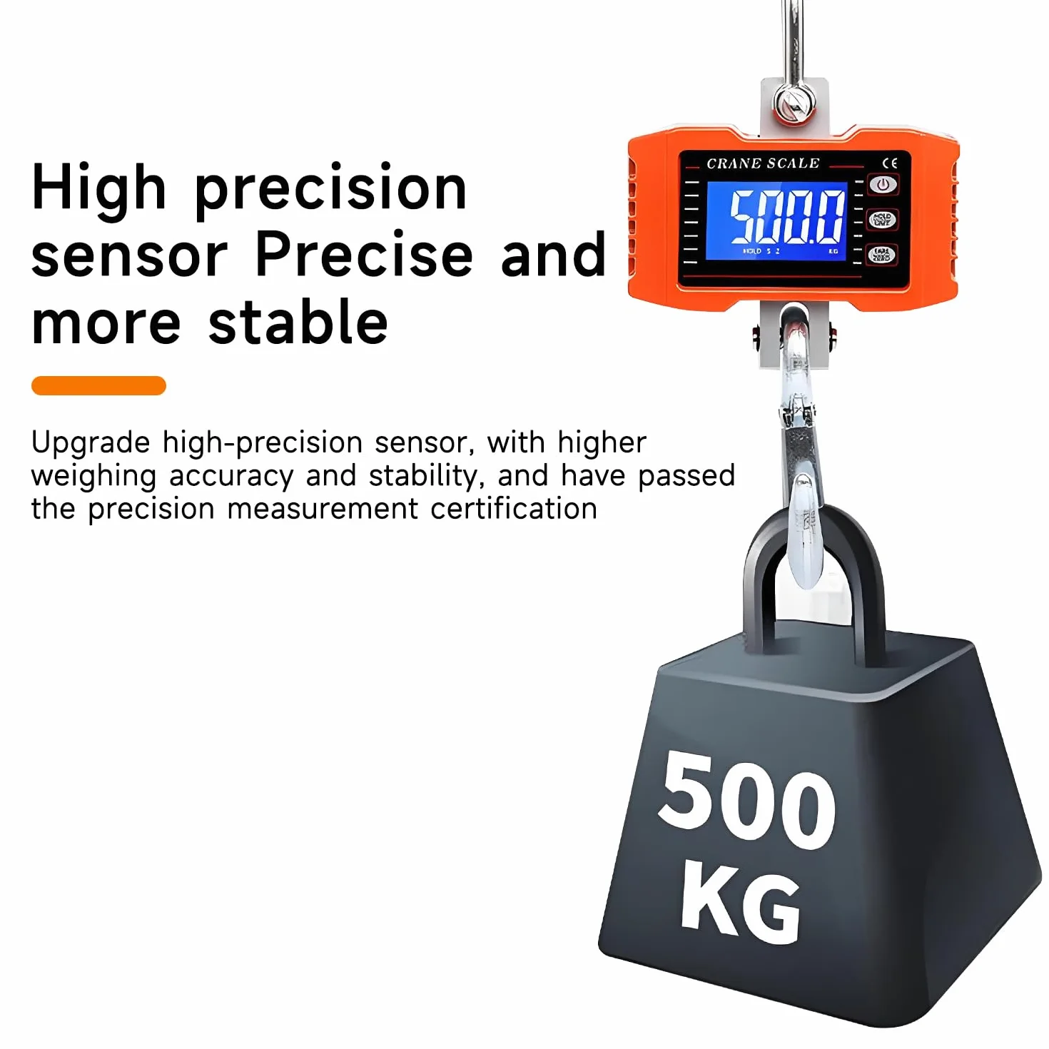 QUMOX Bilancia a Gru Digitale 1000kg con Telecomando, Lega di Alluminio, Gancio Acciaio, Display LCD