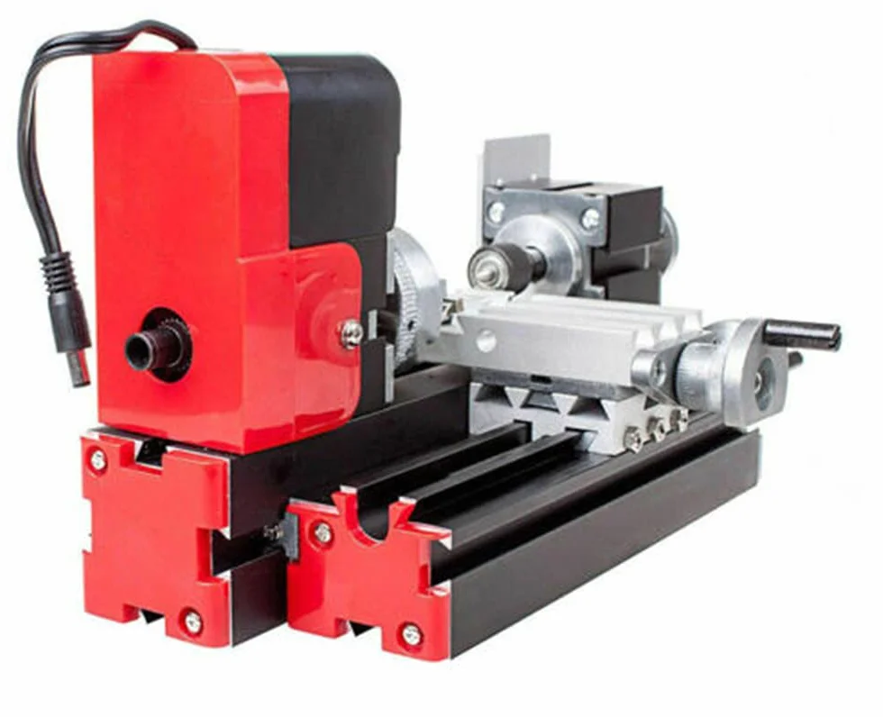 Mini Tornio per Metallo, Mini Tornio Manuale Motorizzato per Lavorazione del Legno DC 12V Mini Macchina Manuale per Lavorazione del Legno 20000 giri/min
