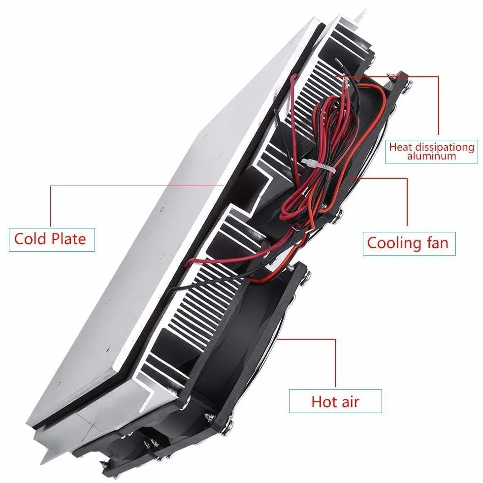 Piastra di refrigerazione a semiconduttore con ventola, di raffreddamento termoelettrico Peltier fai-da-te 12V