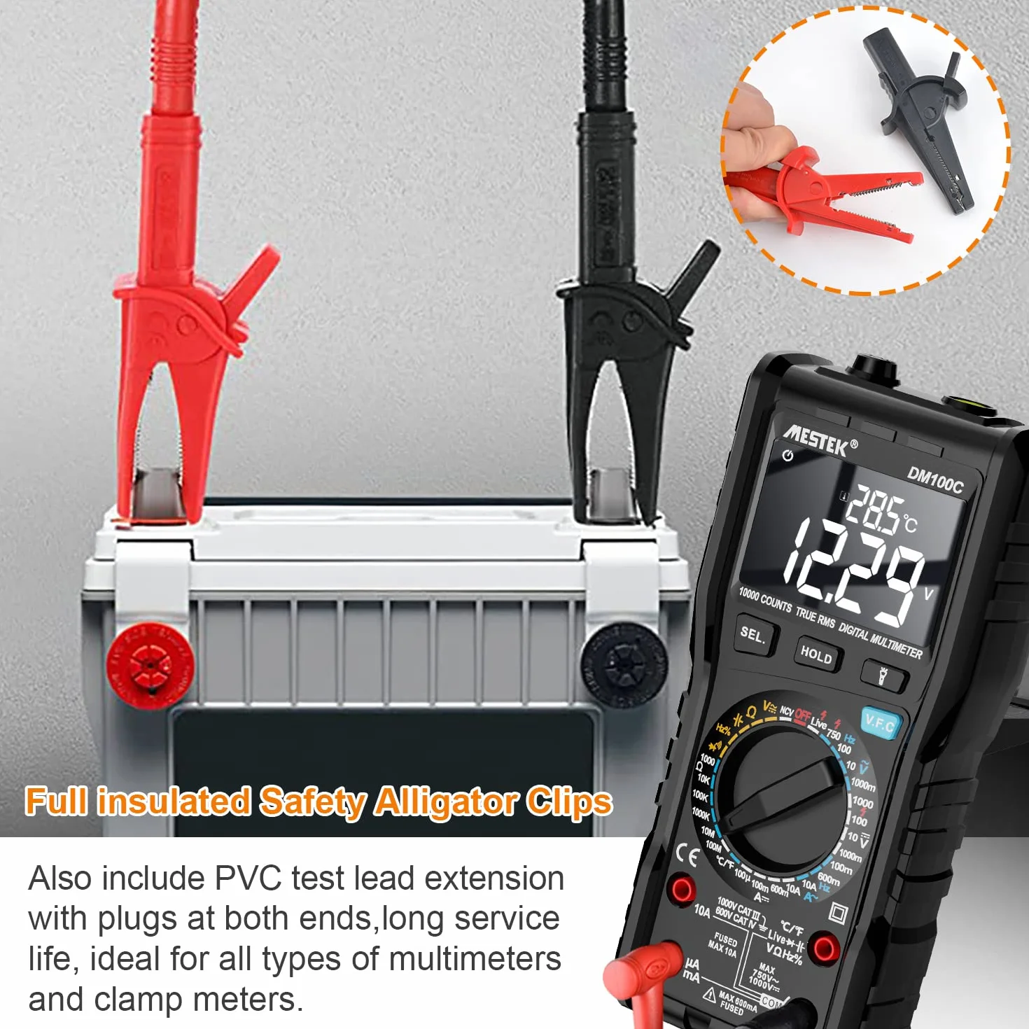 Cavi di Misura Multimetro MESTEK Cavi di Prova Puntali Tester Test Leads Kit Prolunga di Prova Pinze a Coccodrillo Clip e Mini-gancio Spina Banana Sonda per Digitale Multimetri Accessori 21 Pezzi