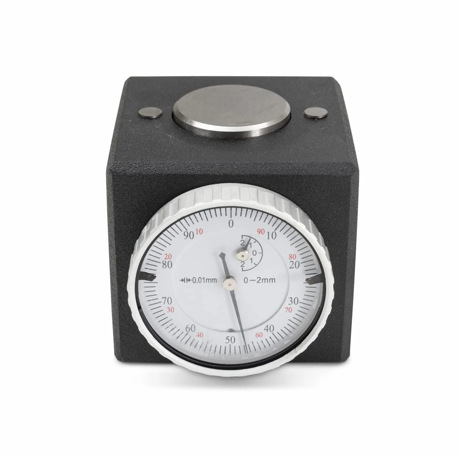 WIKISTORE Azzeratore 50 mm Con Comparatore Di Precisione, Lettura 0,01 mm, Base Magnetica, Preset Altezza-Cinquantino, Dimensioni 10x9x10 cm